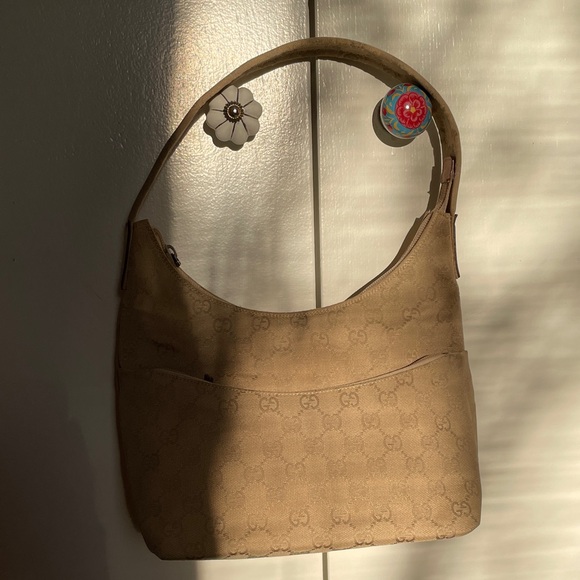 Gucci Handbags - Gucci Beige Monogram Shoulder Bag
